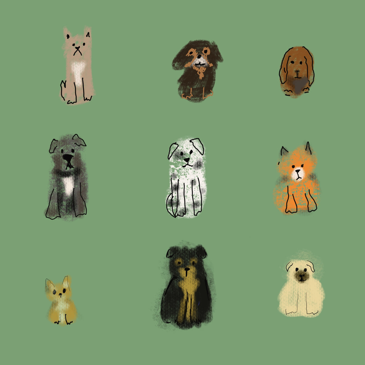 Dogs Digital Art Print
