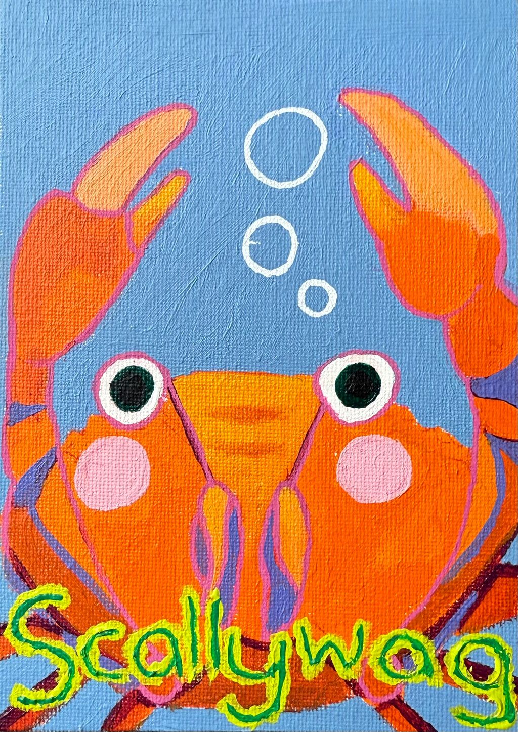 Small Acrylic Painting of Scallywag Crab