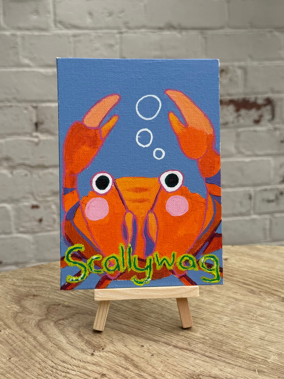 Small Acrylic Painting of Scallywag Crab