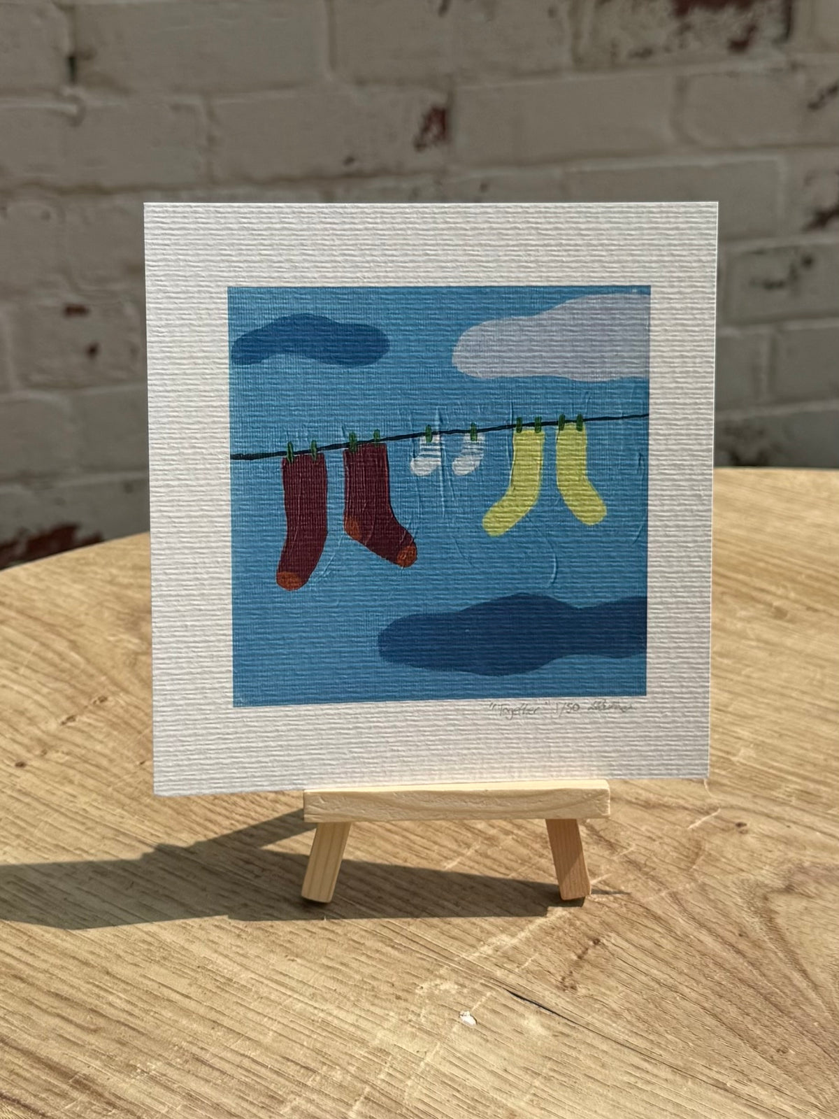 Washing line with Socks Art Print